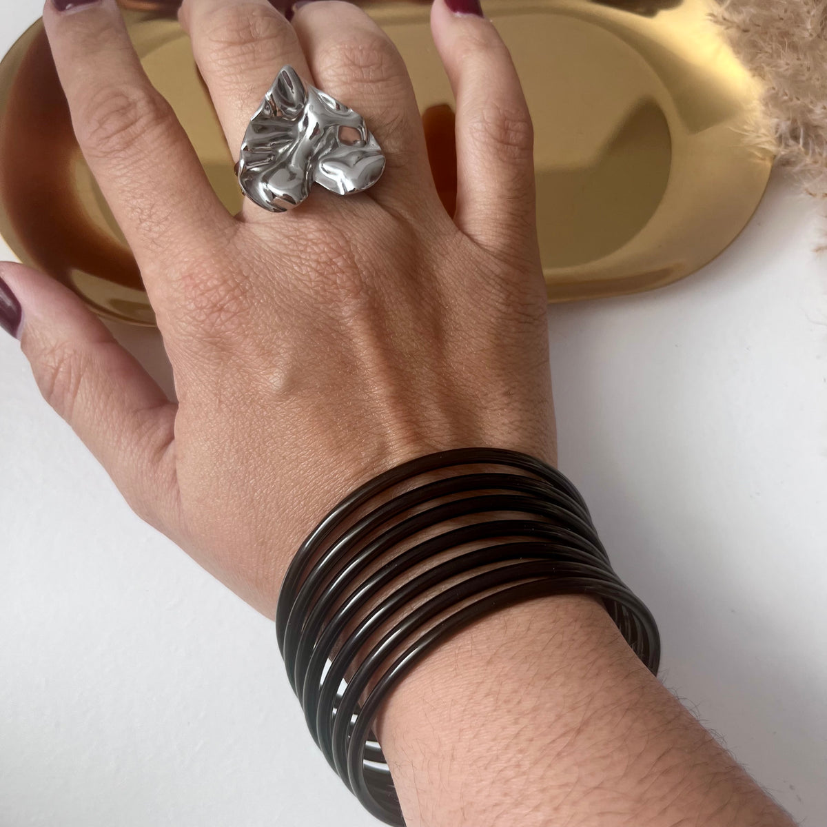 Pulseras Brillo Negro (7 Pulseras)