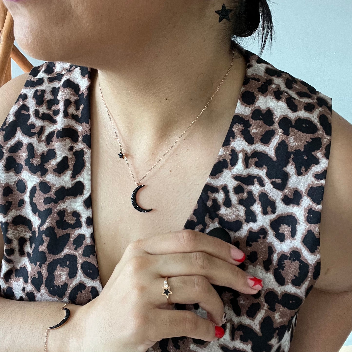 Collar sencillo Luna & Estrella ⭐️ Oro Rosa