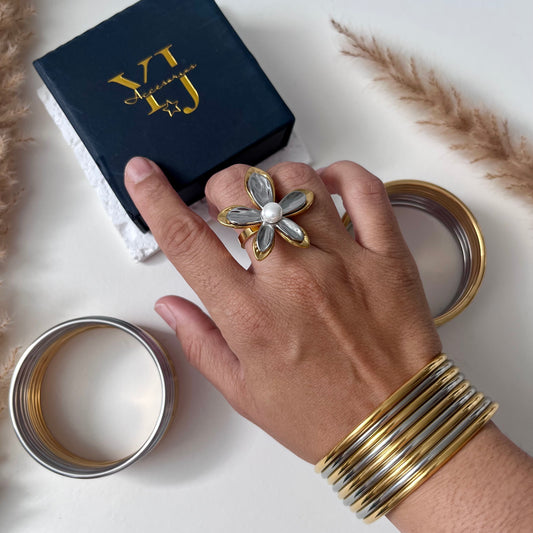 Pulseras doble tono (9 piezas)