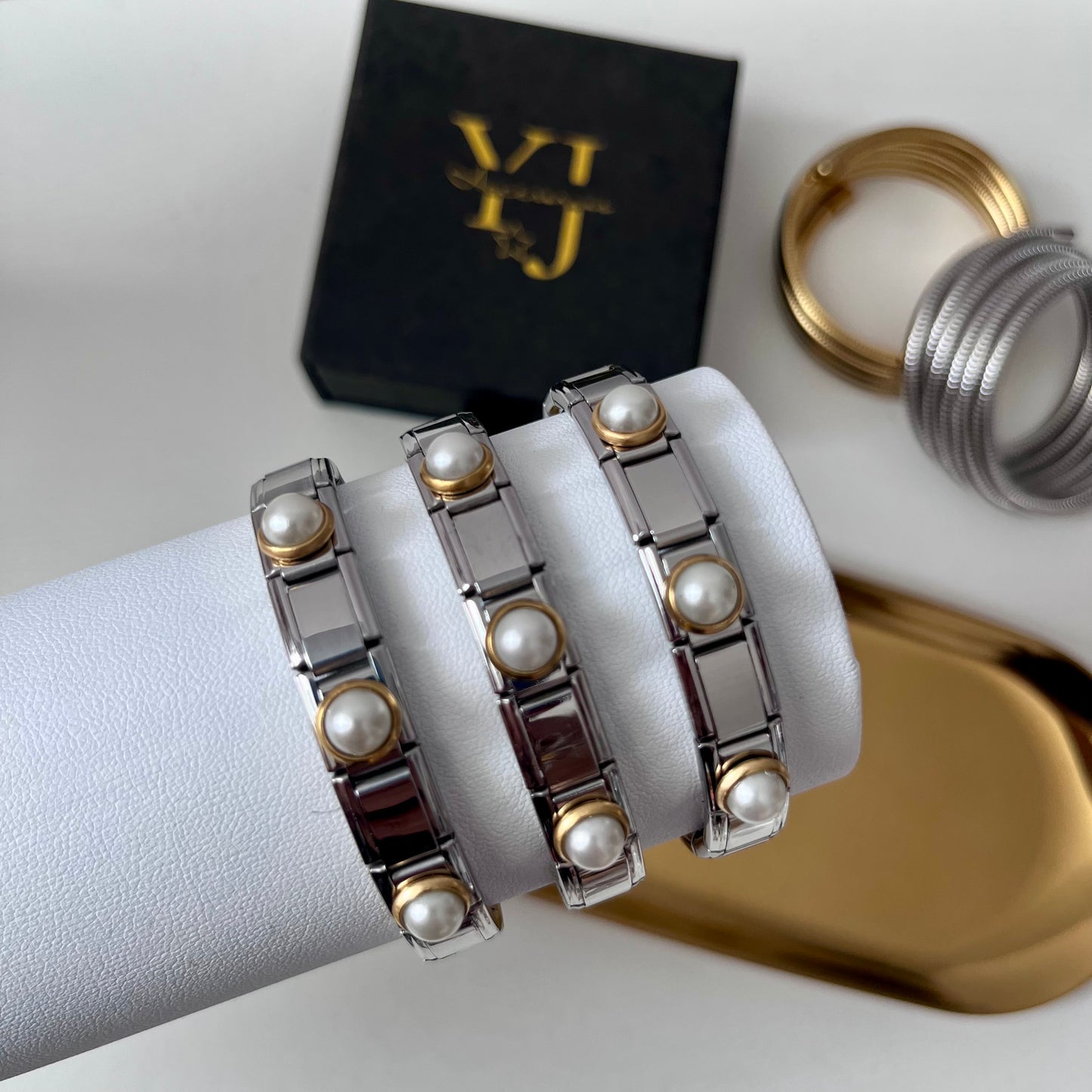 Pulsera Perla Dorada