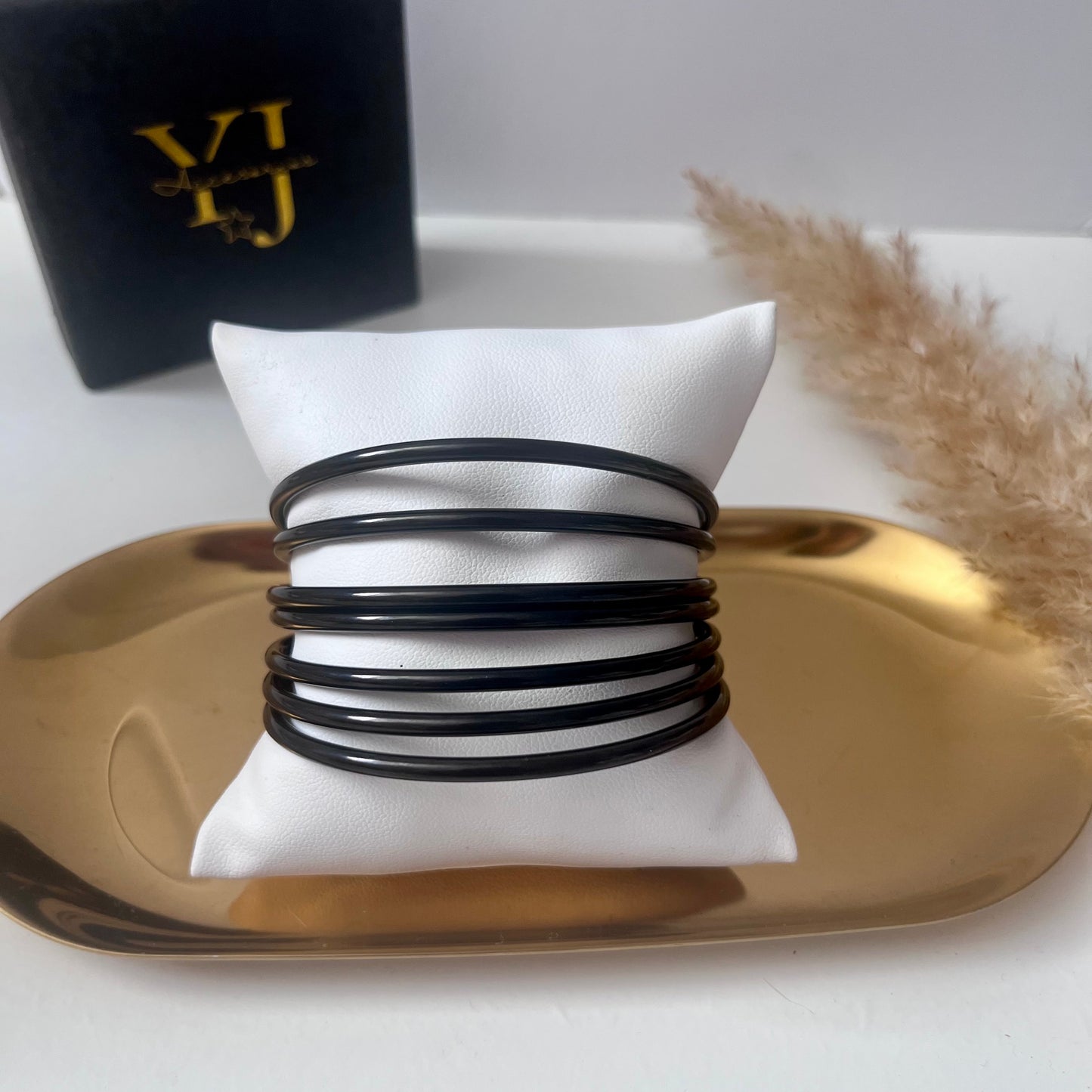 Pulseras Brillo Negro (7 Pulseras)