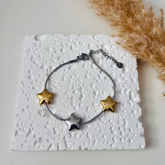 Pulsera Estrellas Doble Brillo