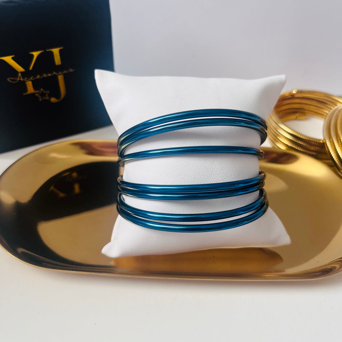Pulseras Azul Metálico 💙 (7 piezas)