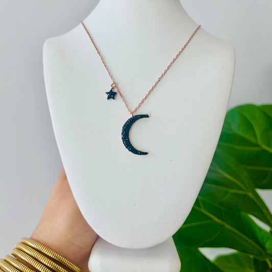 Collar sencillo Luna & Estrella ⭐️ Oro Rosa