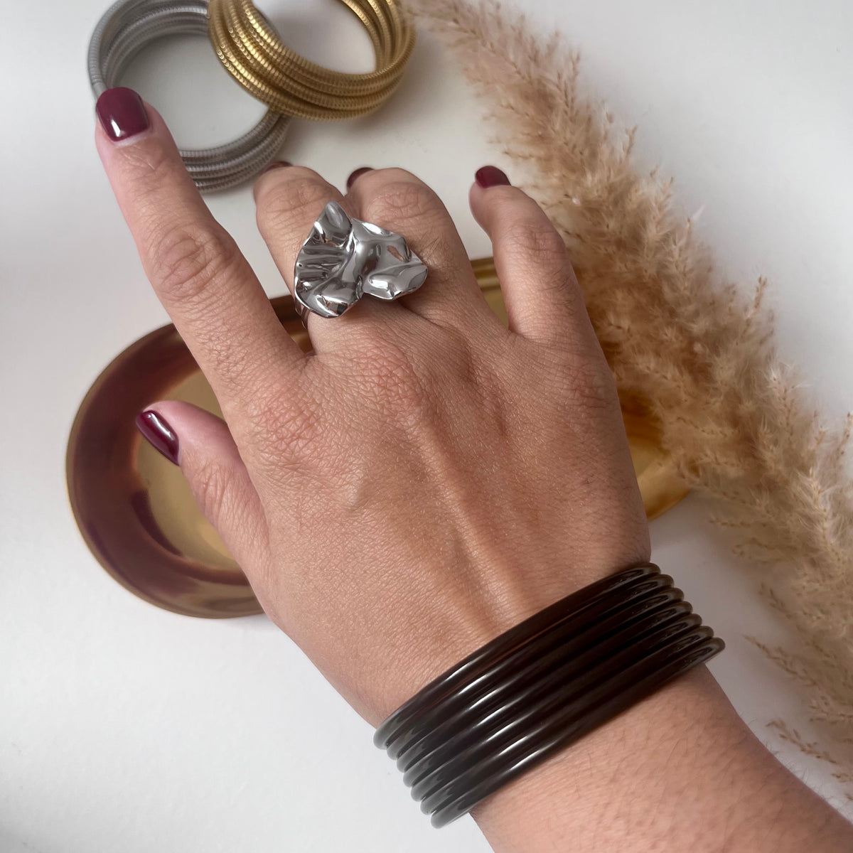 Pulseras Brillo Negro (7 Pulseras)
