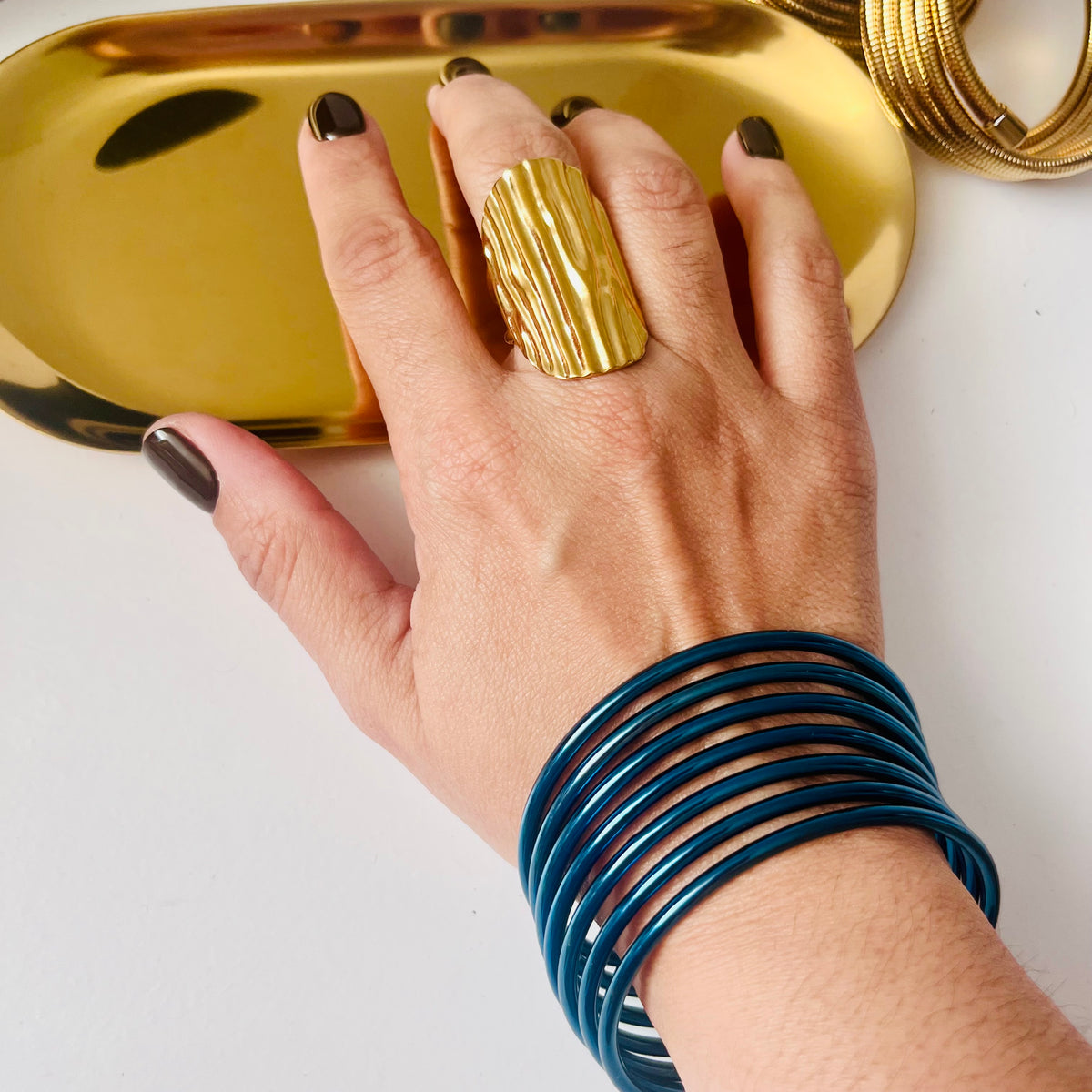 Pulseras Azul Metálico 💙 (7 piezas)