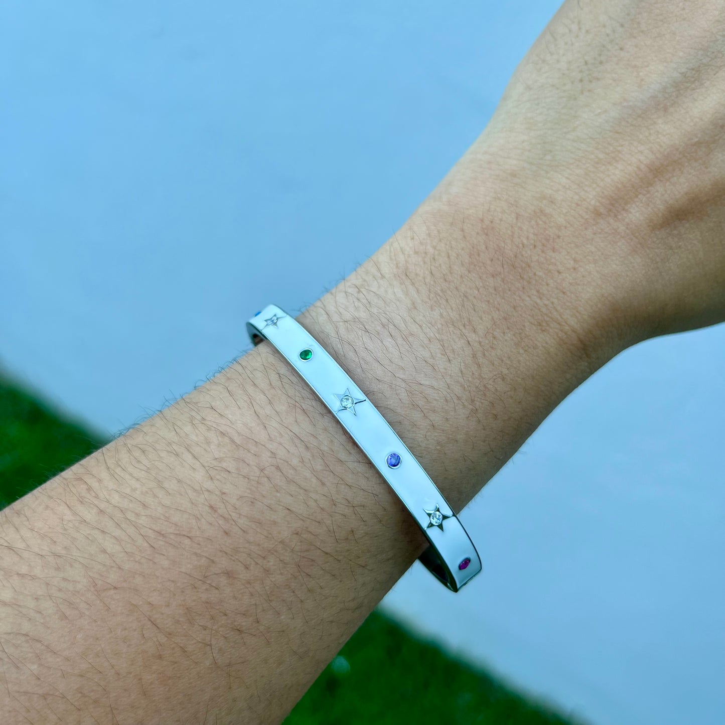 Bangle Silver Block