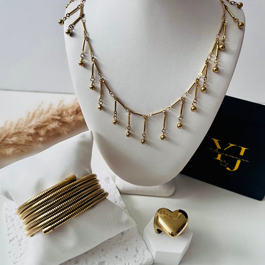 💖 Bundle LOVE – Trío Dorado en Acero Inoxidable 💖