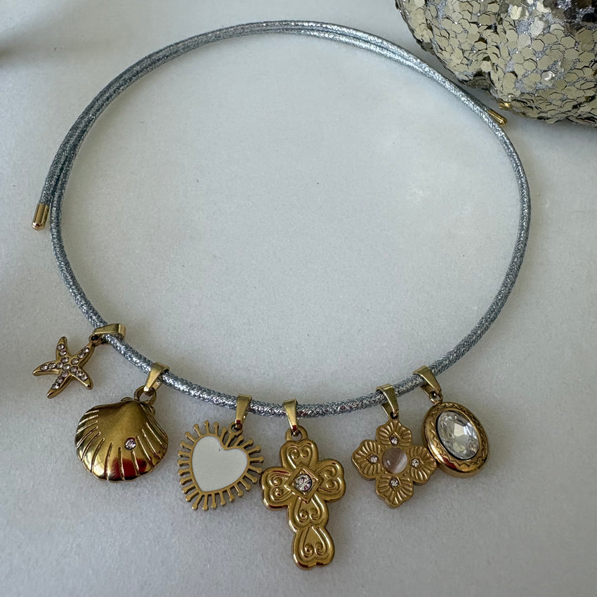 Collar Magnético Aura Silver | 1 COLLAR + 6 DIJES